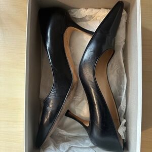 Manolo Blahnik black kidskin 3" pumps